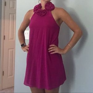 Purple Flower silk dress